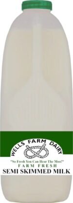 Wells Farm Dairy Red Tractor Semi-Skimmed Milk - 6x2ltr