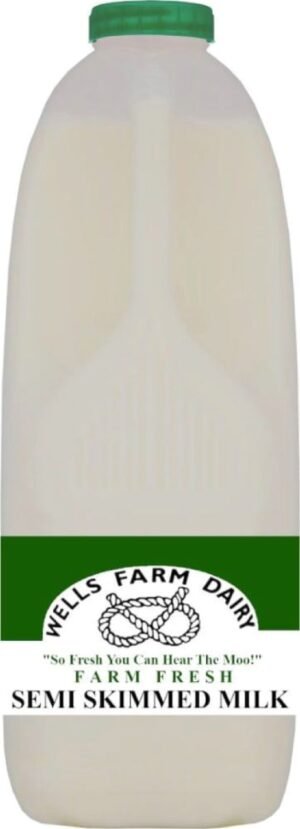 Wells Farm Dairy Red Tractor Semi-Skimmed Milk - 6x2ltr