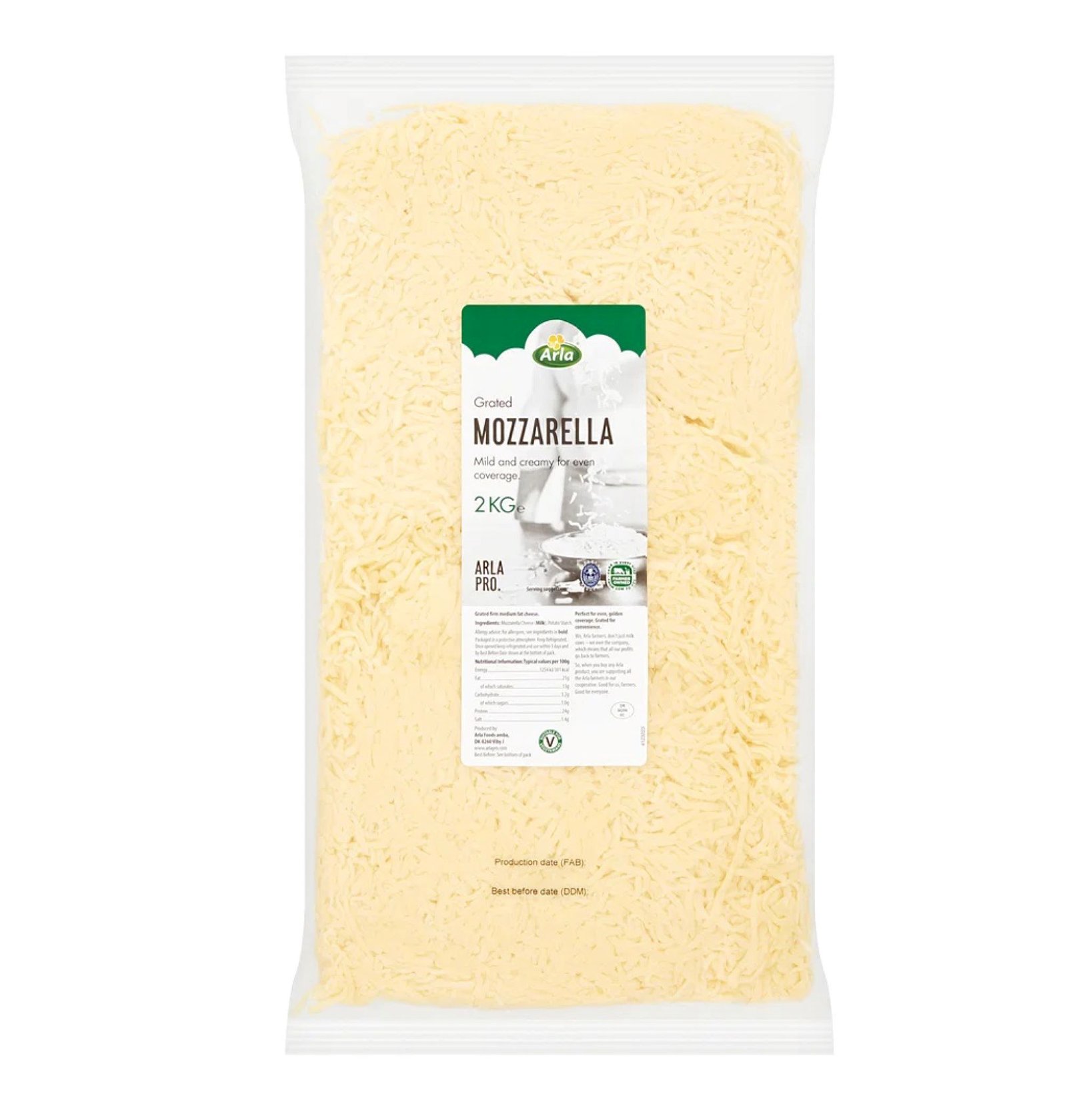 Arla Pro Grated Mozzarella Cheese - 2kg