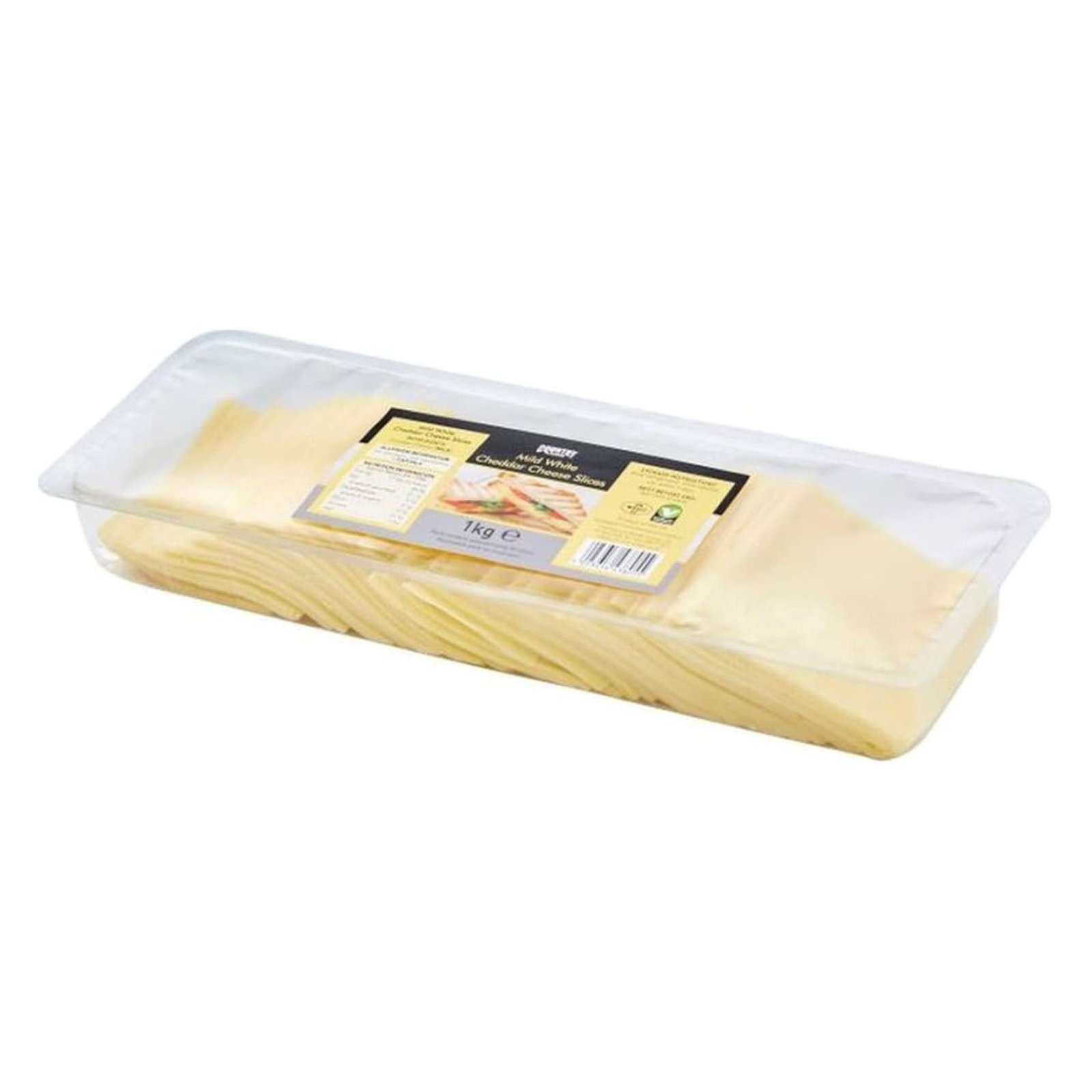 Country Range Mild White Cheddar Cheese Slices - 1kg