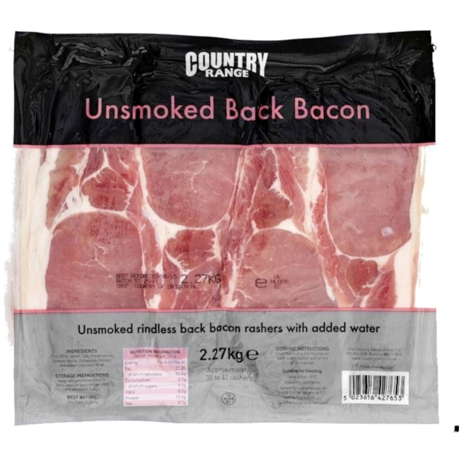 Country Range Back Bacon Chilled - 2.27kg