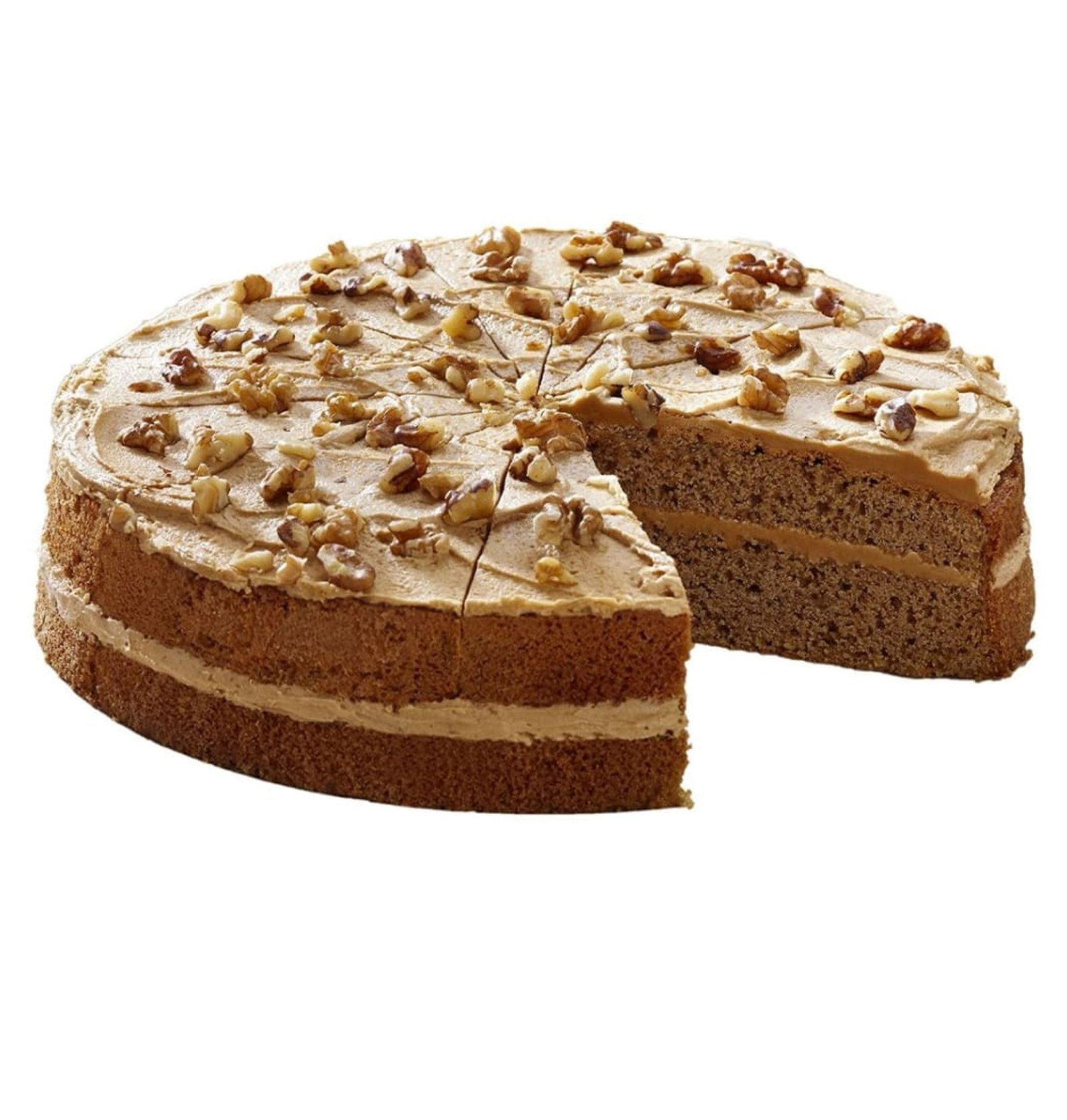 Handmade Coffee & Walnut Cake Pre-Cut - 14ptn